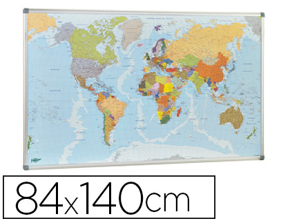 Mapa mural magnético Faibo planisfero politico 84x140cm.